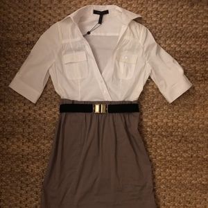 BCBG White Collared Dress